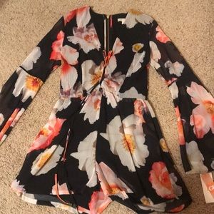 Black GB Floral Romper - Never worm